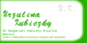 urzulina kubiczky business card